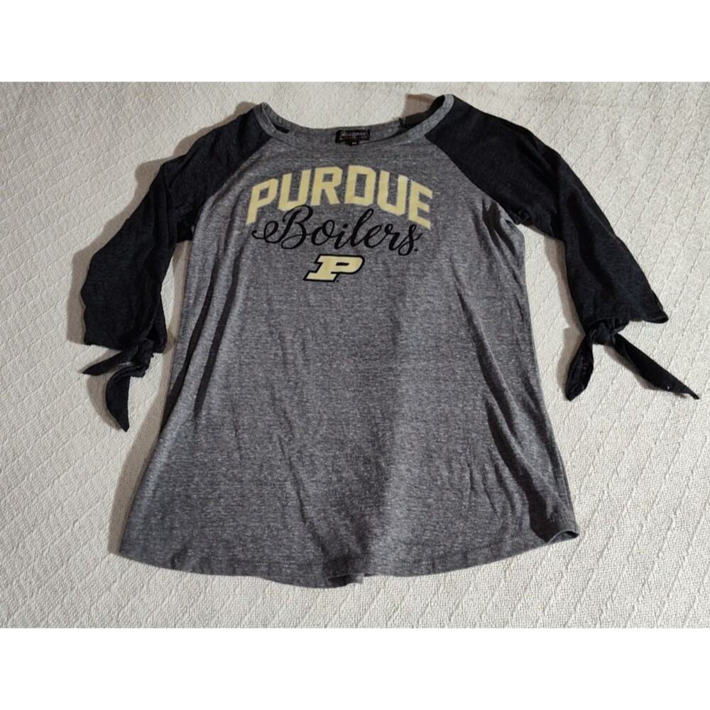 Gameday Couture Purdue Boilermakers Women's Size Medium 3/4 Sleeve Tie T Shirt